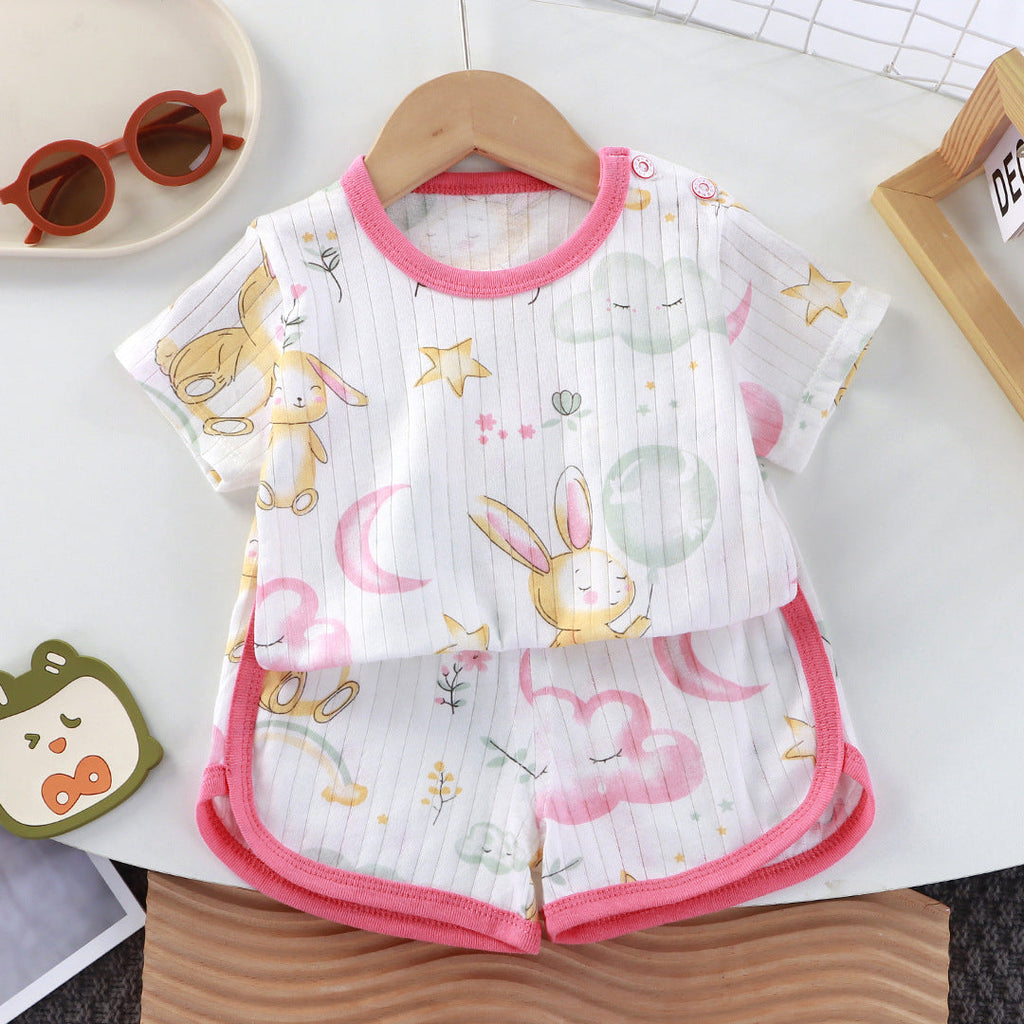 Children's Short-Sleeve Set Baby Summer T-Shirt Two-Piece Set by Baby Joy