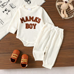 Two-piece Set For Baby Boys Apricot-colored Long-sleeve Bodysuit And Long Pants by Baby Joy
