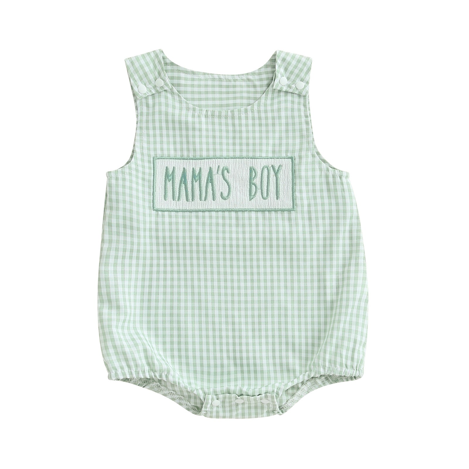 Boys Sleeveless Embroidered Letter Onesie by Baby Joy
