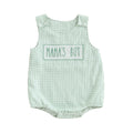 Boys Sleeveless Embroidered Letter Onesie by Baby Joy