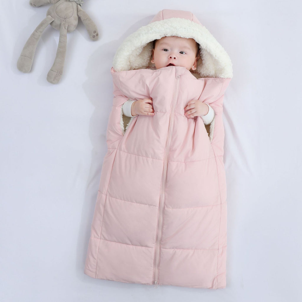 Autumn And Winter Warm Thickened Hooded Newborn Swaddle by Baby Joy