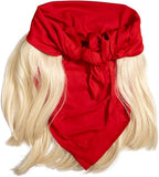 Red 1980s Mania Unisex Halloween Cosplay Costume Accessory Kit (Bandana w/ Wig\Moustache) by TVStoreOnline