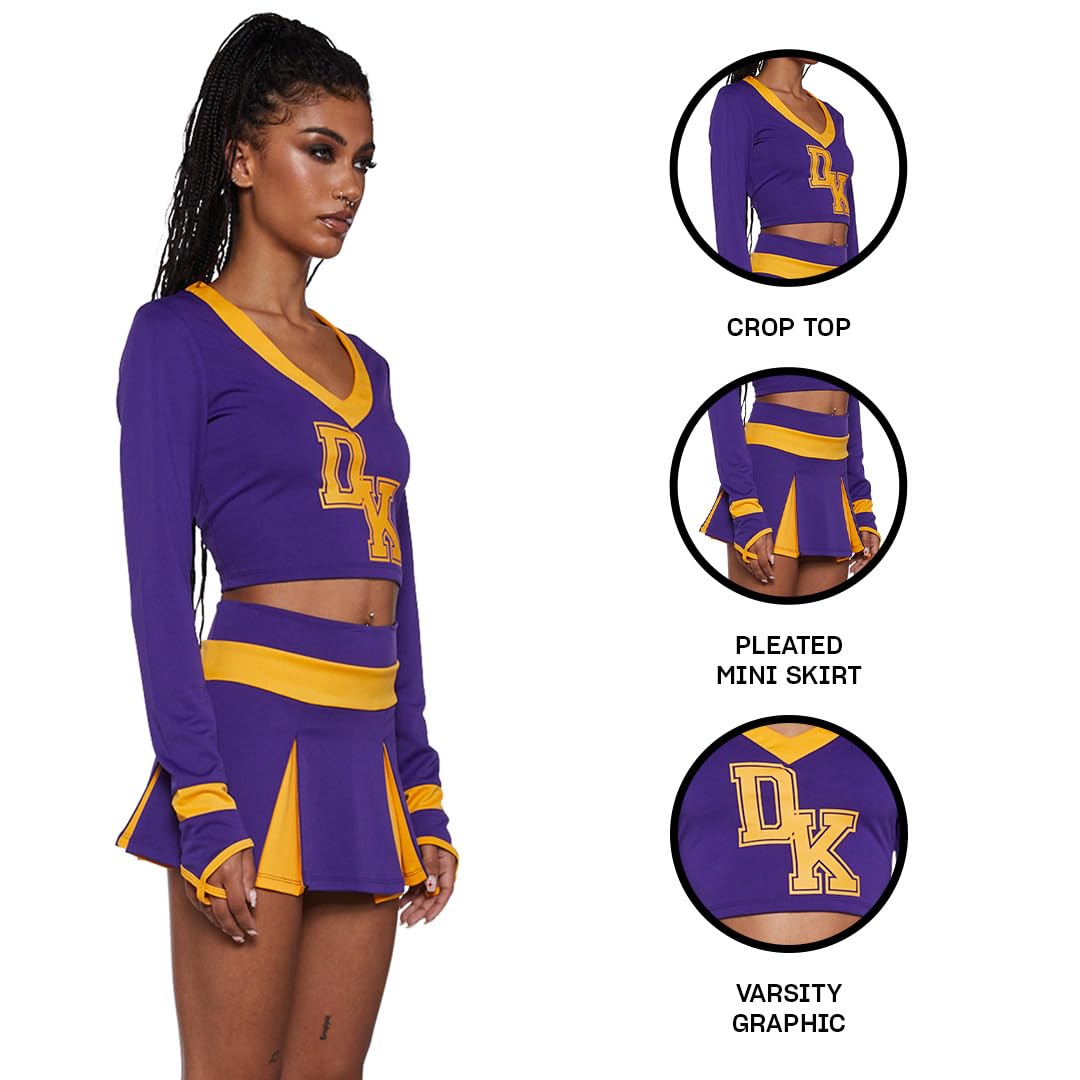 Bite The Boyfriend Costume - Women's Cheerleader Crop Top and Pleated Skirt Set by Lady Ros