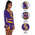 Bite The Boyfriend Costume - Women's Cheerleader Crop Top and Pleated Skirt Set by Lady Ros