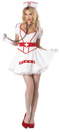 Plus Size Nurse Heartbreaker Costume - White Dress with Hat and Belt by Lady Ros