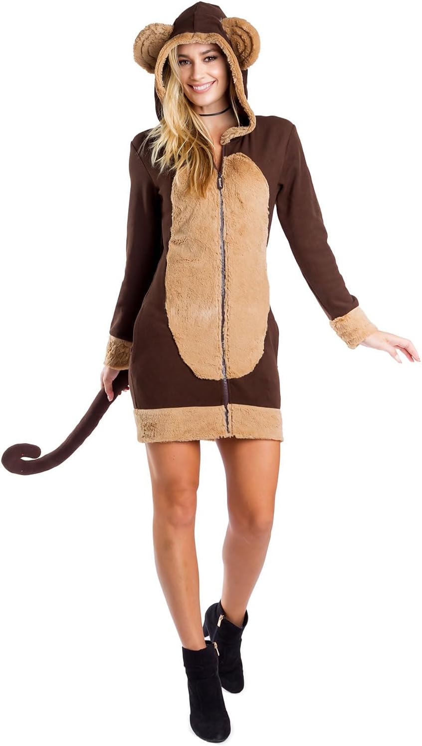 Deer Costume Dress - Women's Animal Halloween Outfit with Antlers and Crown by Lady Ros