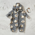 Gray Hooded Lambskin Romper For Babies And Toddlers by Baby Joy