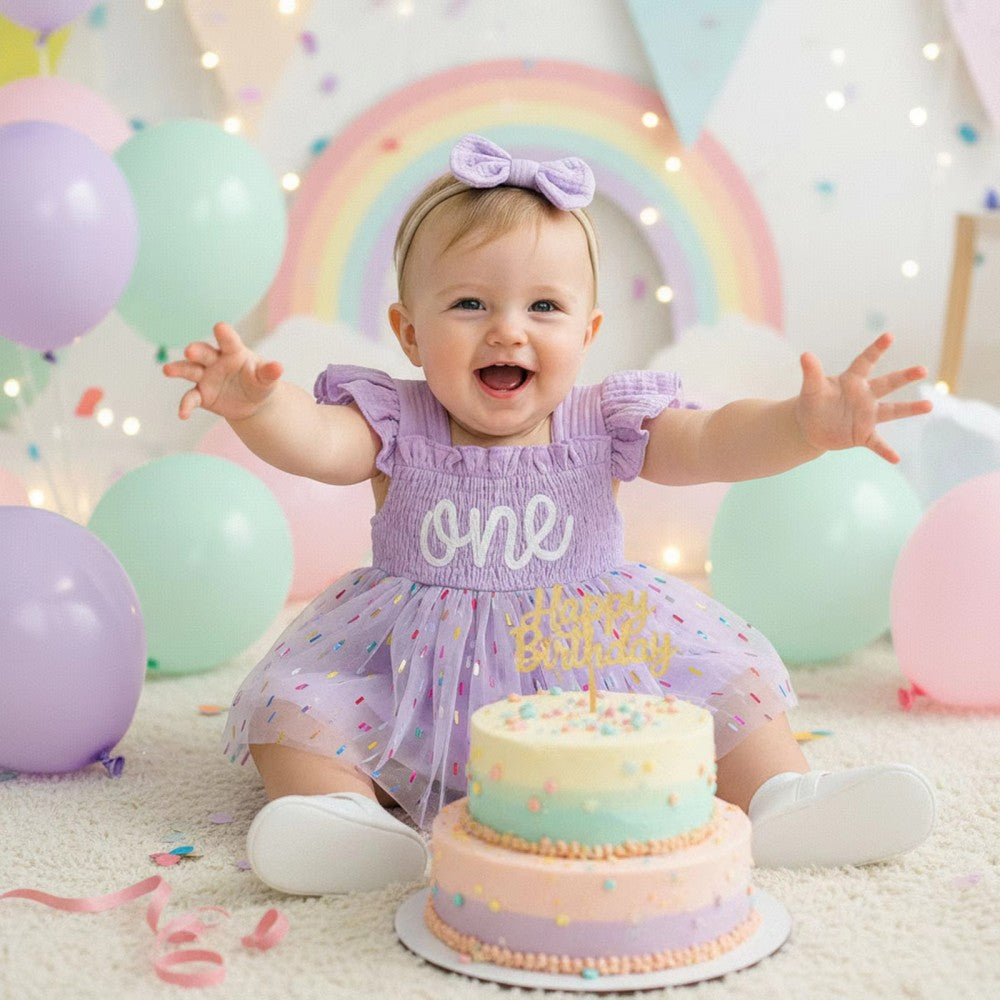 Girls And Infants Mesh Romper With A Tulle Skirt And Bow by Baby Joy