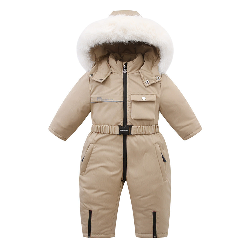 Autumn And Winter Fleece-lined Overalls Ski Suit For Children by Baby Joy