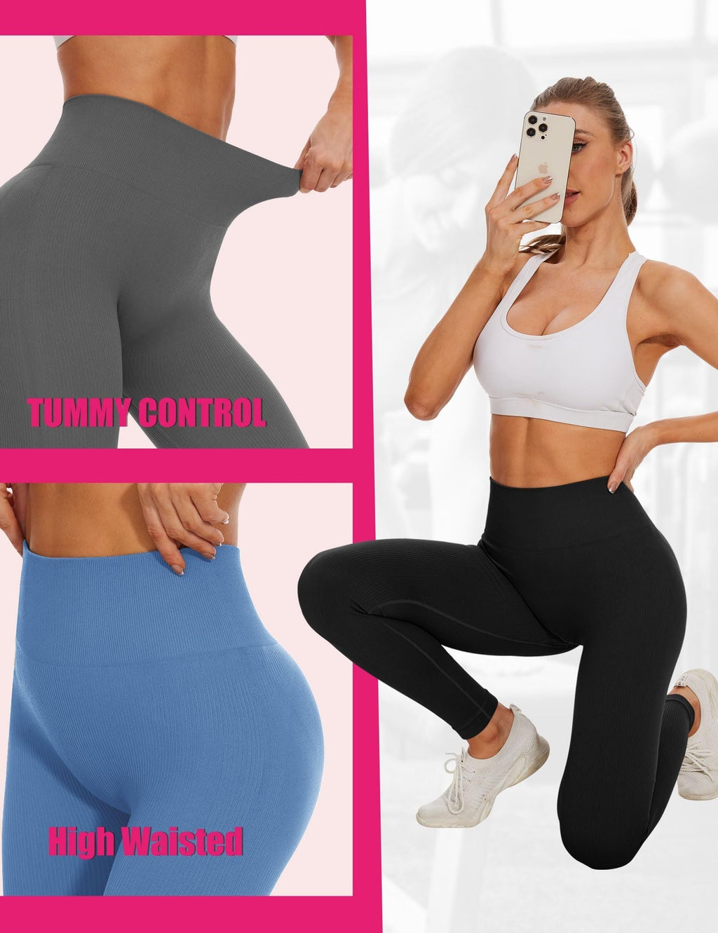 High-waisted seamless cropped leggings by FitiqueFit