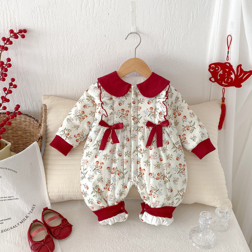 Baby Cotton-padded One-piece Bodysuit Pure Cotton Class A Winter Clothing Warm And Extra-thick by Baby Joy