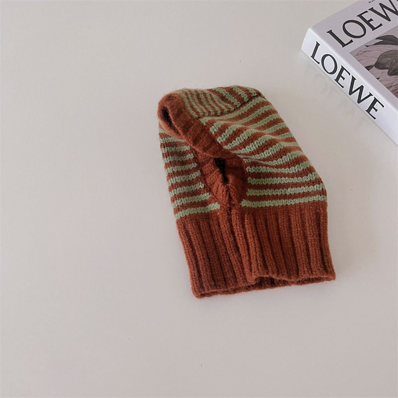 Childrens Contrast-Color Striped Knitted Hat by Baby Joy