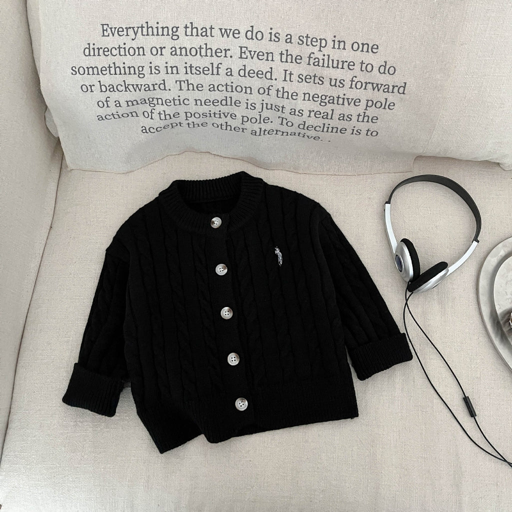 Fashionable Embroidered Casual Knitted Cardigan Childrens Sweater by Baby Joy