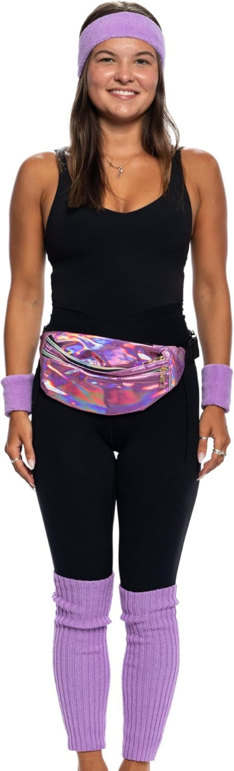 80's Retro Style Women's Aerobics Halloween Costume Cosplay Accessory Set by TVStoreOnline