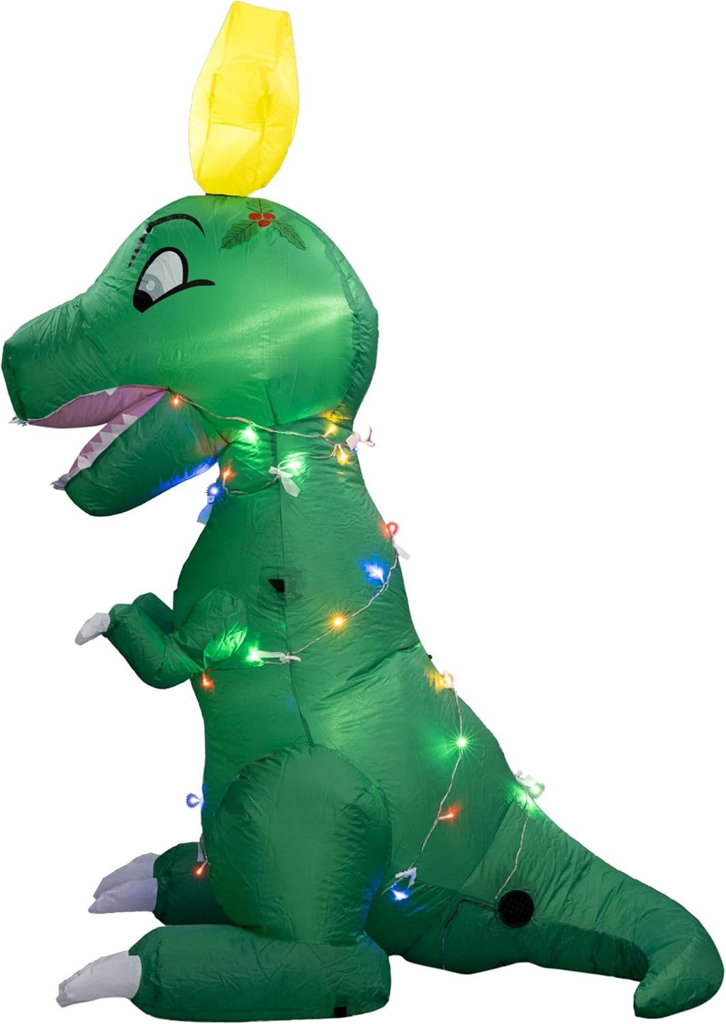 T-Rex Dino Funny Indoor/Outdoor Inflatable Light Up Xmas Season Yard Decoration by TVStoreOnline