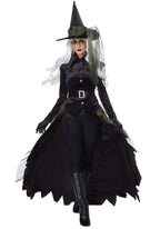 Cool Witch Costume - Women's Gothic Witch Outfit with Hat and Cape by Lady Ros