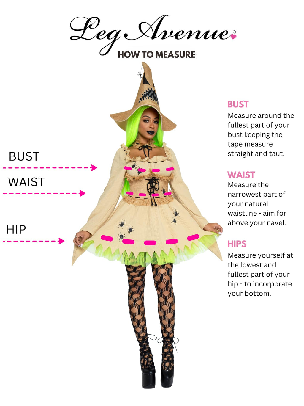 Bugged Out Baddie Costume - 3 Piece Halloween Outfit with Dress Choker Hat by Lady Ros