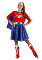 Wonder Woman Costume - Women's Long Sleeve Dress with Cape and Accessories by Lady Ros