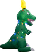 T-Rex Dino Funny Indoor/Outdoor Inflatable Light Up Xmas Season Yard Decoration by TVStoreOnline