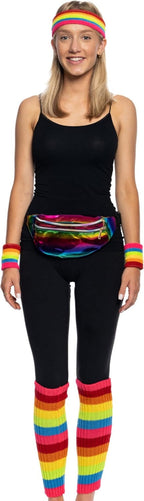 80's Retro Style Women's Aerobics Halloween Costume Cosplay Accessory Set by TVStoreOnline