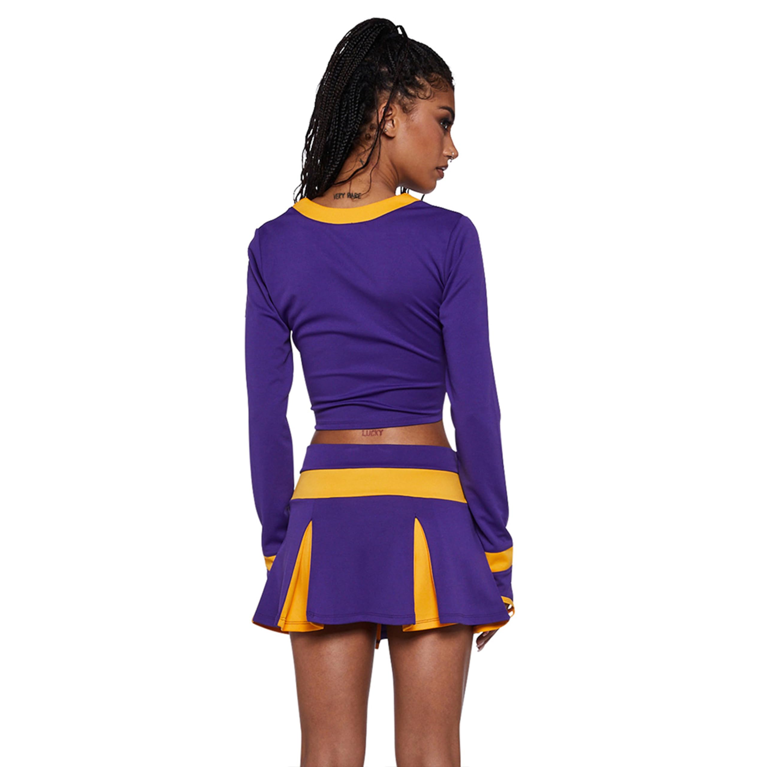 Bite The Boyfriend Costume - Women's Cheerleader Crop Top and Pleated Skirt Set by Lady Ros
