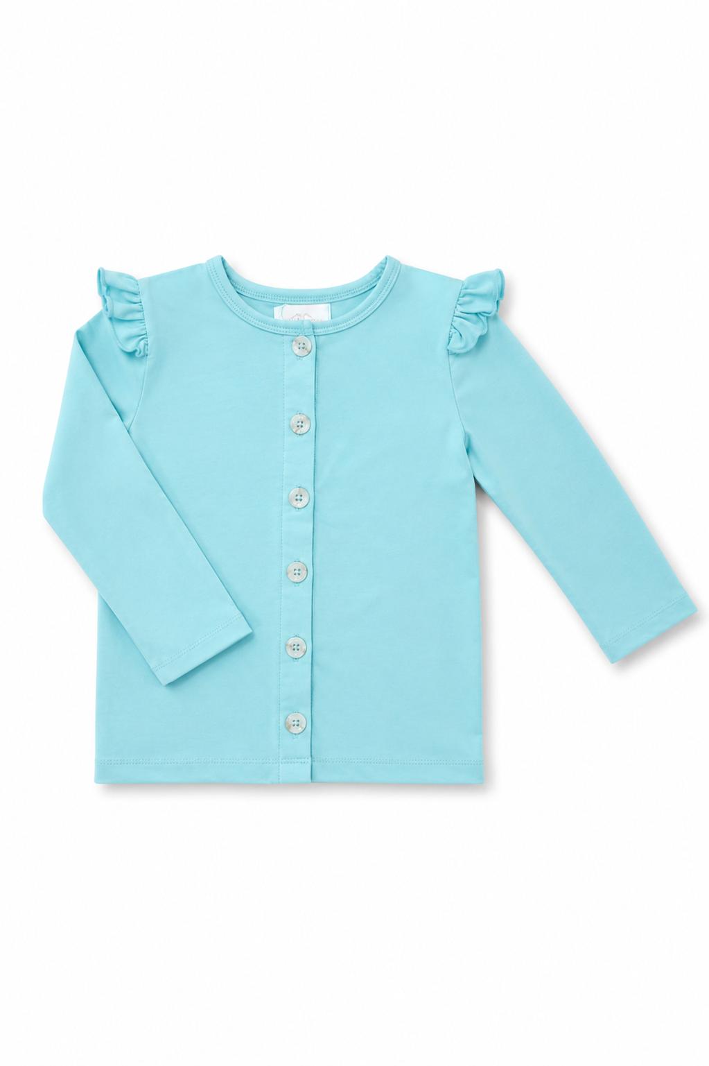 Aqua Ruffle Cardigan by Mila & Rose ®