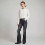 High-Waist Slim-Fit Slightly Flared Women's Jeans – Full-Length Denim Pants