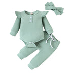 Casual Ribbed Long-sleeve Romper With Cap Sleeves by Baby Joy