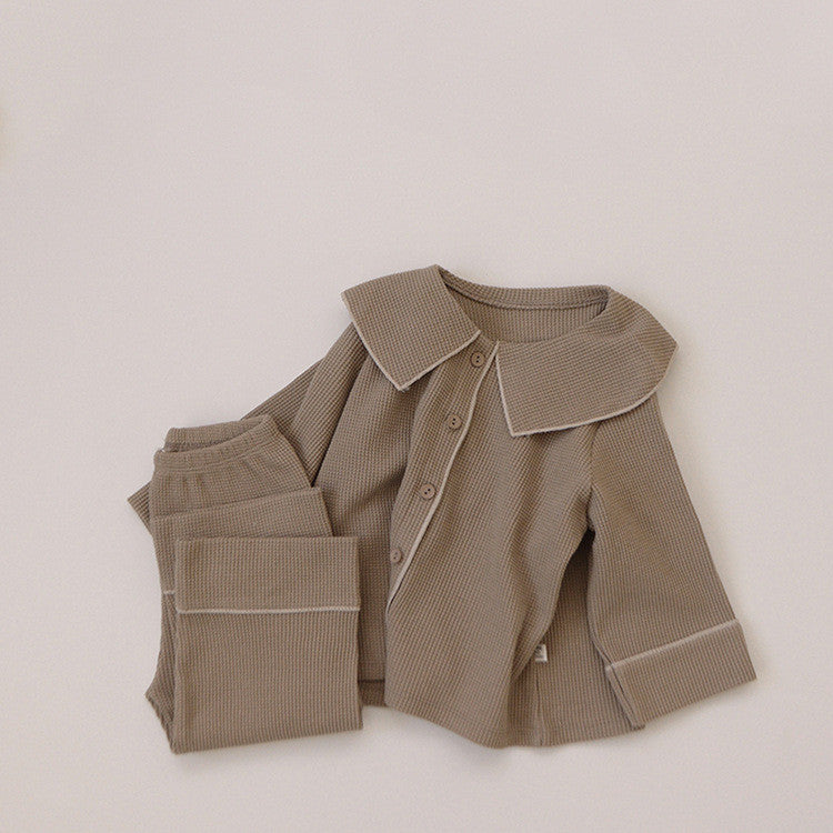 Baby Autumn Waffle-Knit Cardigan Set by Baby Joy