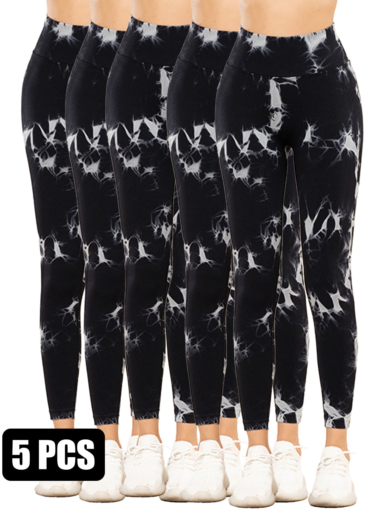 5-Pack Tie Dye Cut-Out Leggings by FitiqueFit