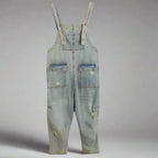 Women's Summer Retro Nostalgic Ripped Denim Overalls by FitiqueFit