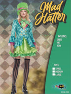 Women's Mad Hatter Costume - Green Dress with Top Hat and Bow Tie by Lady Ros