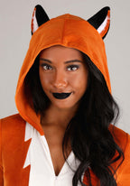 Fierce Fox Costume - Women's Hooded Plush Romper with Tail for Halloween by Lady Ros