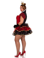 Plus Size Queen Of Hearts Costume Two Piece With Tiered Dress And Crown
