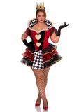 Plus Size Queen Of Hearts Costume Two Piece With Tiered Dress And Crown