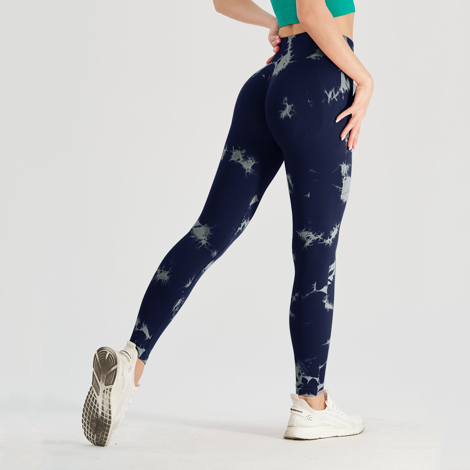 Women's Seamless Tie-Dye Yoga Pants – Knitted High-Waist Leggings by FitiqueFit