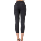 Denim-Look Capri Yoga Pants – Slim Fit High-Elastic Tummy Control Fitness Pants by FitiqueFit
