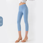 Denim-Look Capri Yoga Pants – Slim Fit High-Elastic Tummy Control Fitness Pants by FitiqueFit
