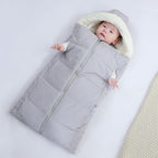 Autumn And Winter Warm Thickened Hooded Newborn Swaddle by Baby Joy