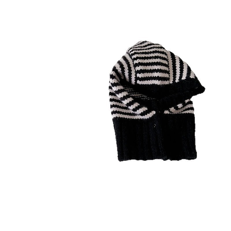 Childrens Contrast-Color Striped Knitted Hat by Baby Joy