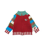 Knitted Contrasting-Color Red Sweater Pants And Hat New Year Three-Piece Set by Baby Joy