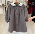 Stylish British-style Warm Wool Coat For Girls by Baby Joy