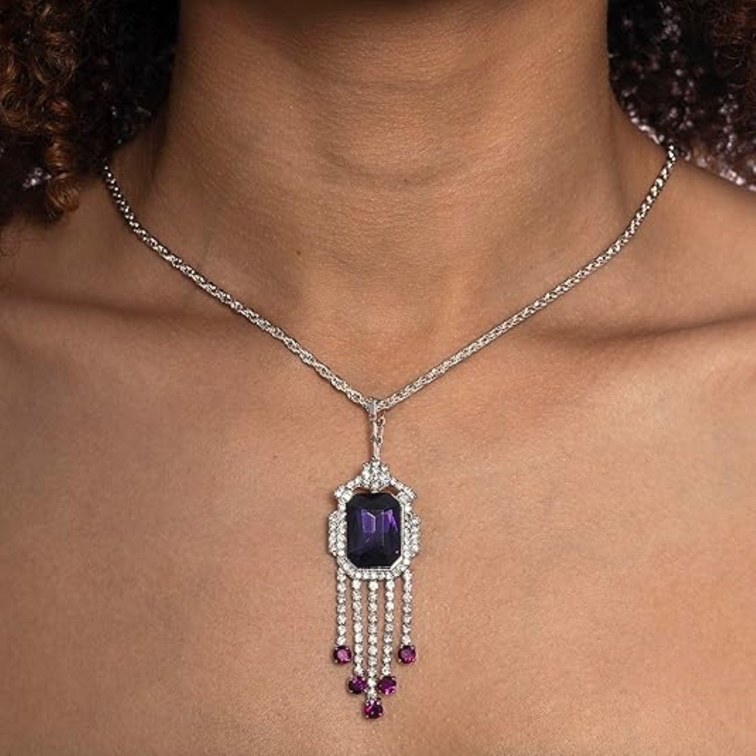 Purple Orchid Necklace Pendant Halloween Cosplay Costume Accessory by TVStoreOnline