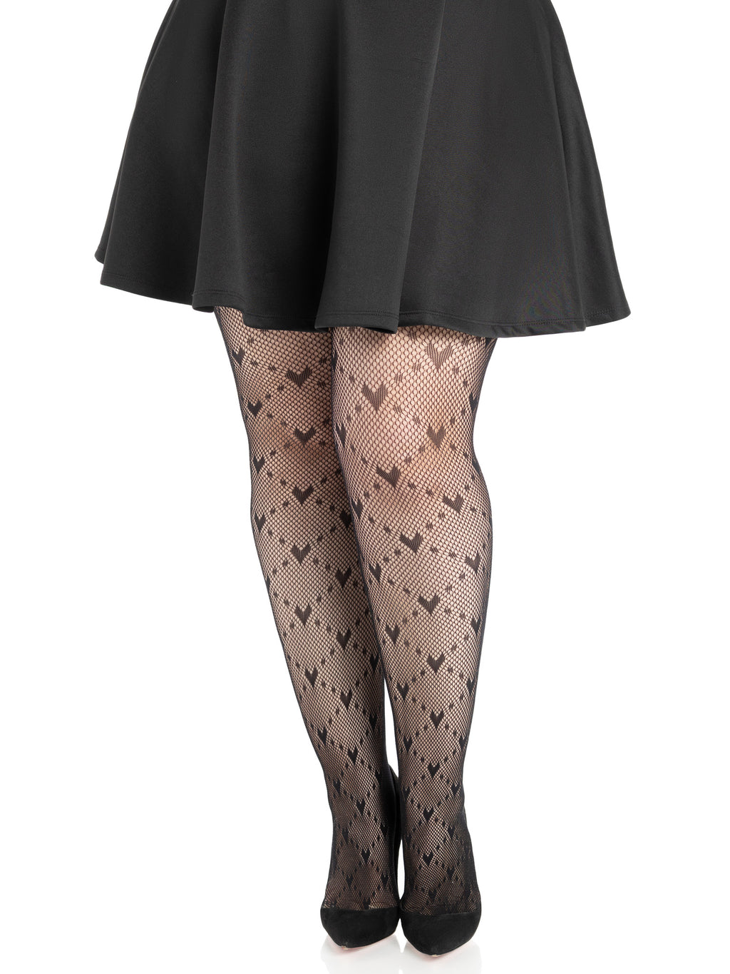 Love Struck Heart Net Tights With Romantic Heart Pattern