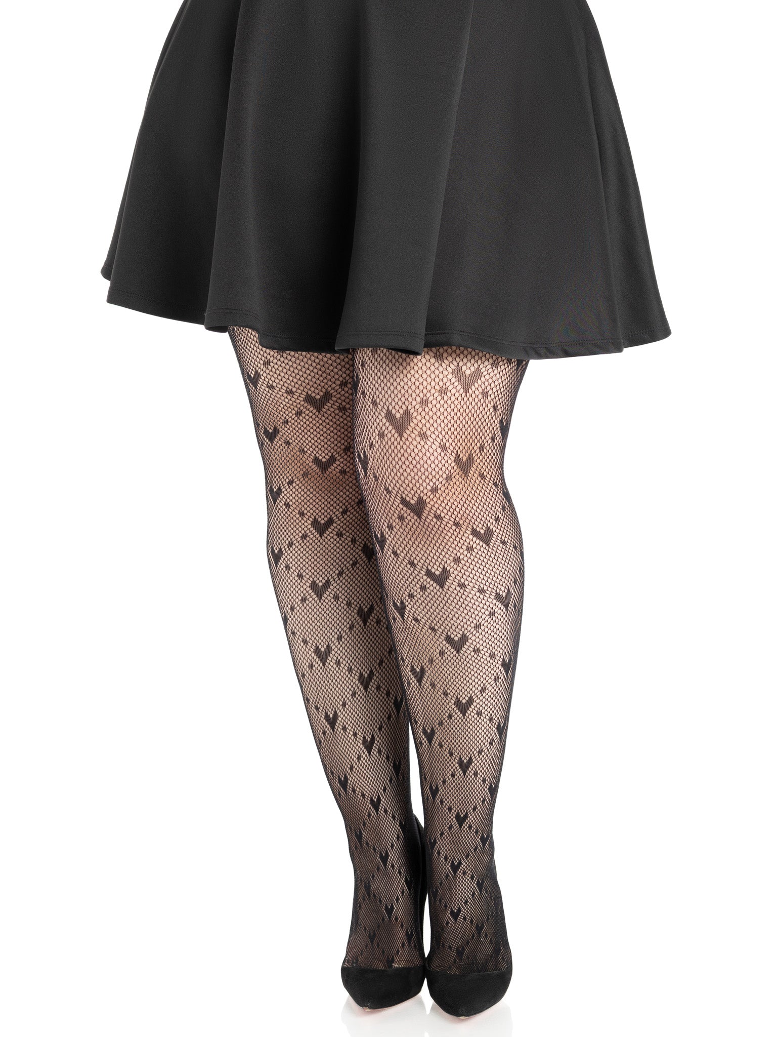 Love Struck Heart Net Tights With Romantic Heart Pattern