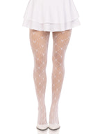 Love Struck Heart Net Tights With Romantic Heart Pattern