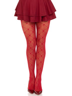 Love Struck Heart Net Tights With Romantic Heart Pattern