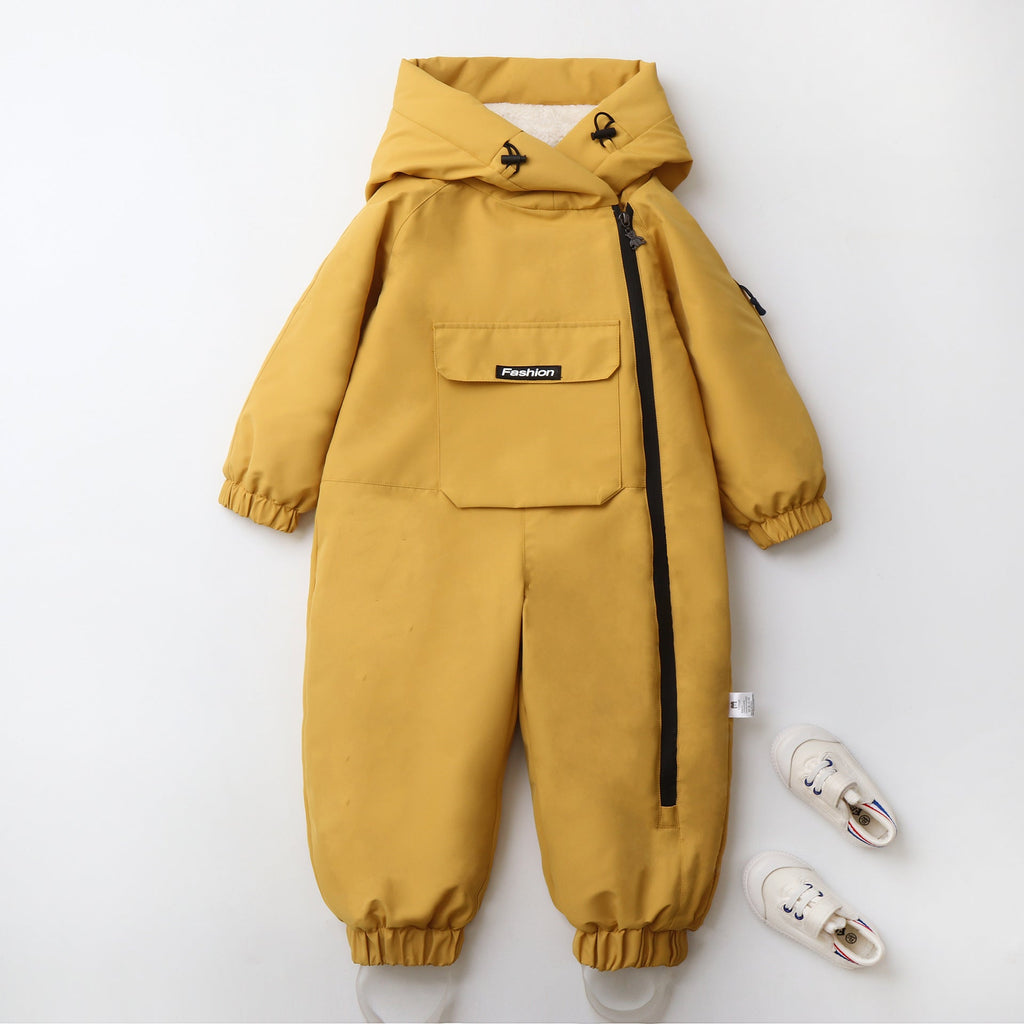 Long Crawling Suit One-piece Hooded Jumpsuit by Baby Joy