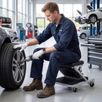 36" 2-in-1 Mechanic Creeper and Z-Seat with 6 Swivel Casters-Black by LuxuryLifeWay Online Store