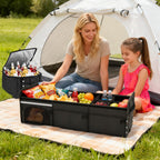 18 Gal Car Trunk Organizer with Lid 3-Compartment Portable Storage Box-Black by LuxuryLifeWay Online Store